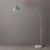 Mid-Century Modern 1960s Half Dome Morelli Floor Lamp - 92" Mid Century Modern Arc Lamp, Satin Nickel Finish, White Marble Base, Pool Blue Shade, Dimmable For Sale - Image 3 of 7