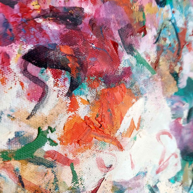 Mid 20th Century Mid 20th Century Vintage Abstract Still Life Painting Artist Signed Goodman Floral Vase Mid-Century Modern, Framed For Sale - Image 5 of 10