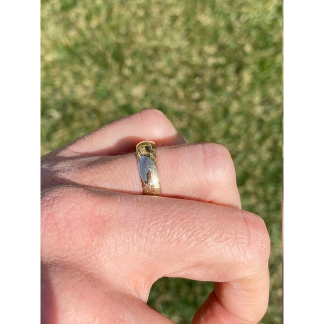 Late 20th Century 14K Yellow Gold Wedding Band Signed For Sale - Image 5 of 6