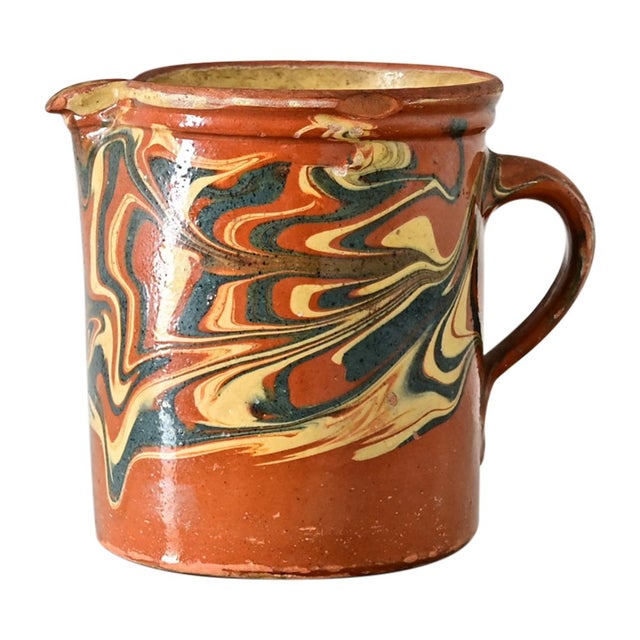 Ceramic French 19th Century Marbled Glaze Pitcher For Sale - Image 7 of 7