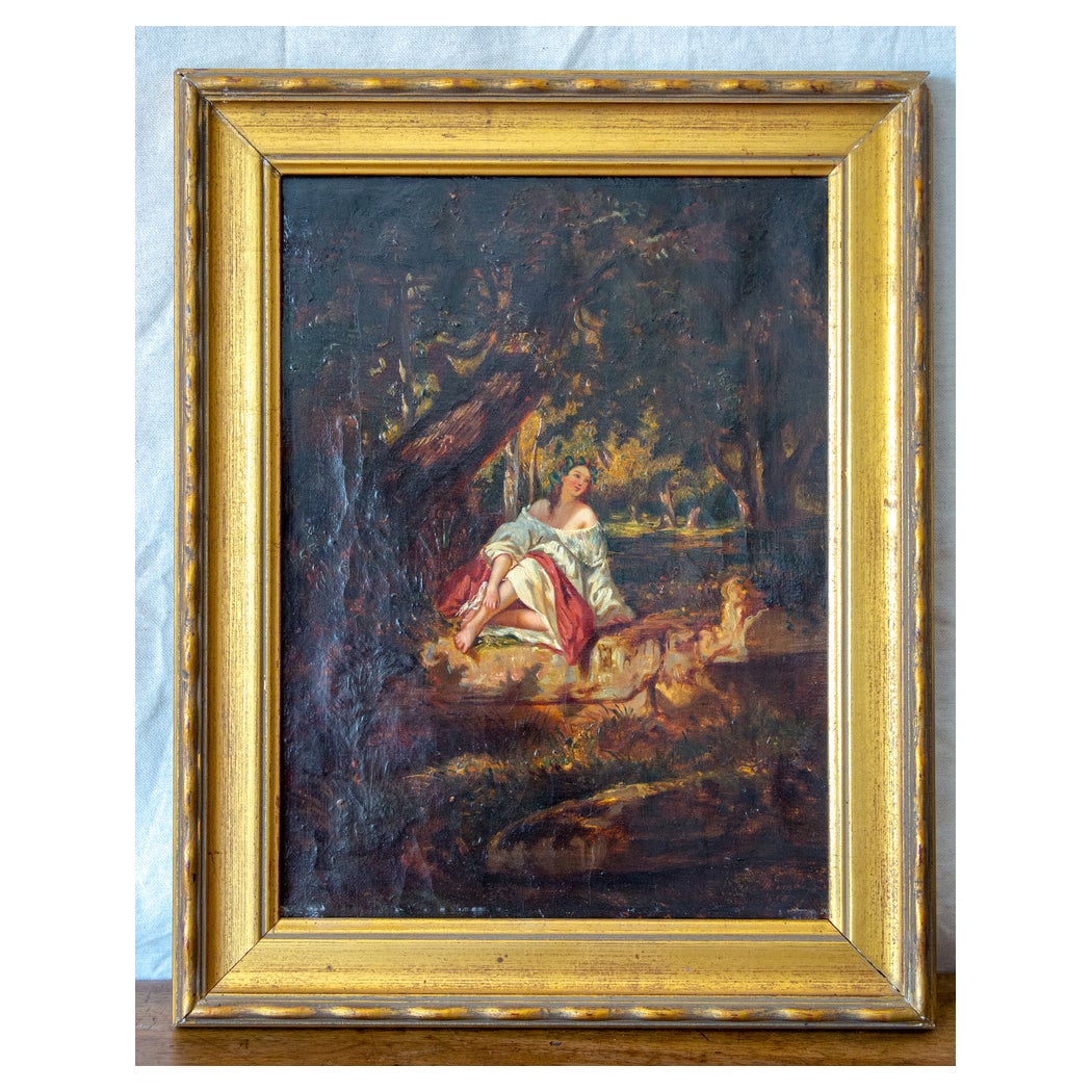 Reverie in the Undergrowth, 1850, Oil on Canvas | Chairish