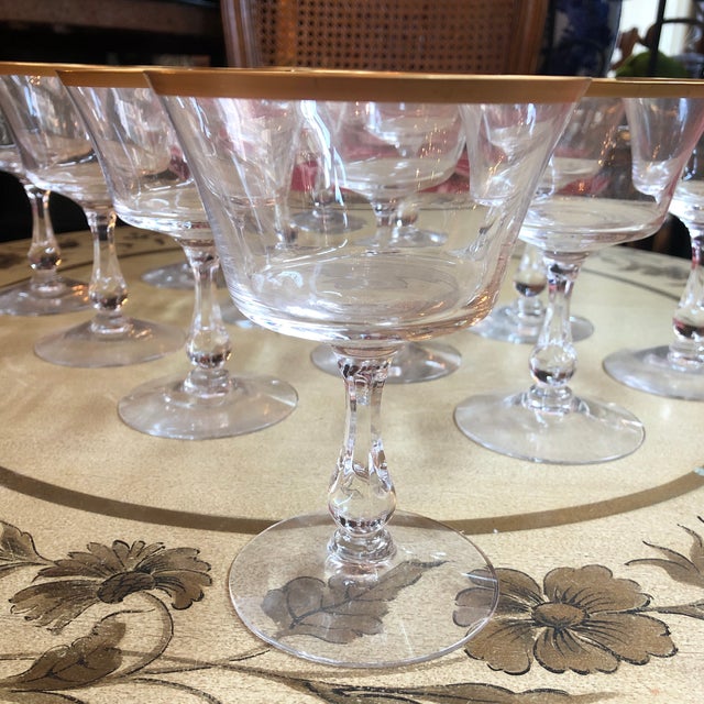 1960s 1960s Circa 1960 Gold Rim Stemware - Set of 12 For Sale - Image 5 of 7