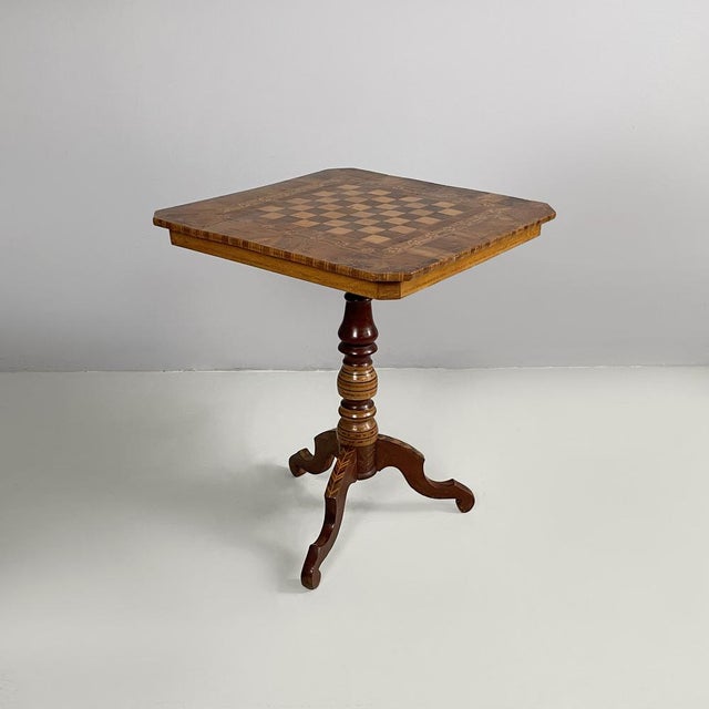 Italian Sorrento Style Wooden Chessboard Table, 1930s For Sale - Image 15 of 15