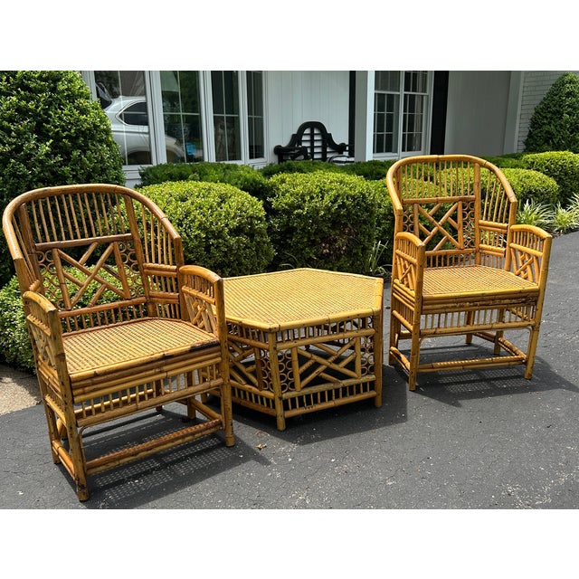Pair Vintage Brighton Pavilion Bamboo & Cane Chairs For Sale - Image 9 of 9