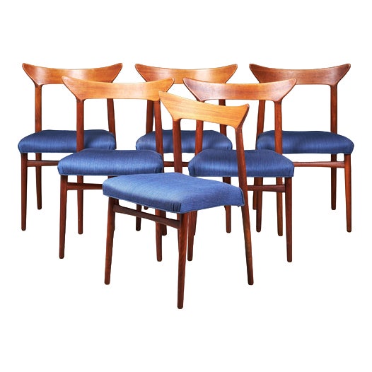 Vintage Teak Dining Chairs by Kurt Østervig, 1960s, Set of 6 For Sale
