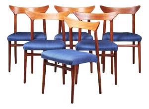Vintage Teak Dining Chairs by Kurt Østervig, 1960s, Set of 6
