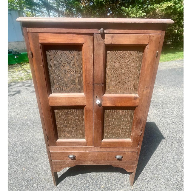 Wood Virginian Antique Primitive Pie Safe For Sale - Image 7 of 18