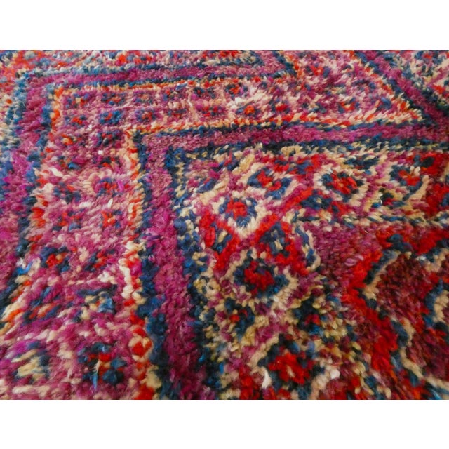 Garnet and Magenta Midcentury Wool Zayane Rug 5'10 X 8'9 For Sale - Image 9 of 10