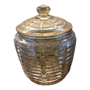Vintage Pink Depression Glass Cookie Jar