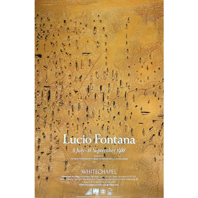Contemporary Vintage 1988 Lucio Fontana London Exhibition Poster/Arte Povera For Sale - Image 3 of 3