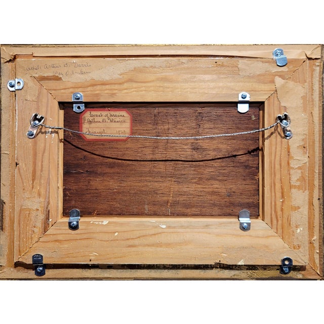 Arthur Bowen Davies- 1920s Maine Shoreline With Sailing Ship -Oil Painting For Sale - Image 10 of 10