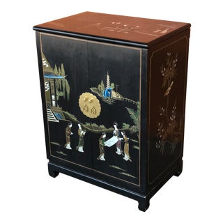 Chinese Lacquer Bar Cabinet For Sale