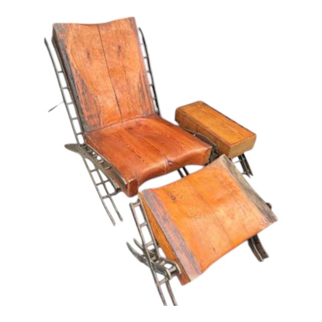 1970s Custom Brutalist Lounge Chair & Ottoman by Joshua Height- Set of 2 For Sale - Image 4 of 6