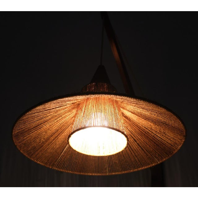 Wall Lamp in Teak and Sisal from Temde, Switzerland, 1960s For Sale - Image 6 of 9