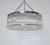 Italian art deco style drum chandelier with double layers of thin clear Murano glass rods mounted on chrome finish...