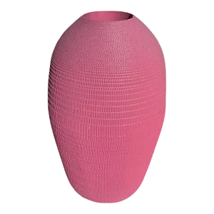 Postmodern Bright Mauve Pink Painted Corrugated Cardboard Vase by Flute Chicago, 1980s