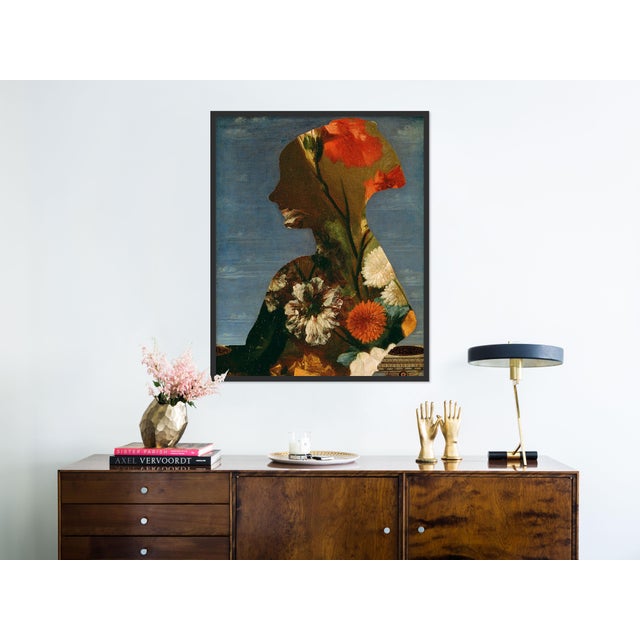 Contemporary Floral Silhouette 2 by Lara Fowler in Black Frame, Medium Art Print For Sale - Image 3 of 4