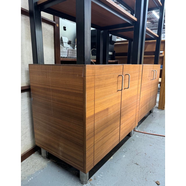 Late 20th Century Late 20th Century Pair of Tall Industrial Style Executive Office Shelving Units For Sale - Image 5 of 14