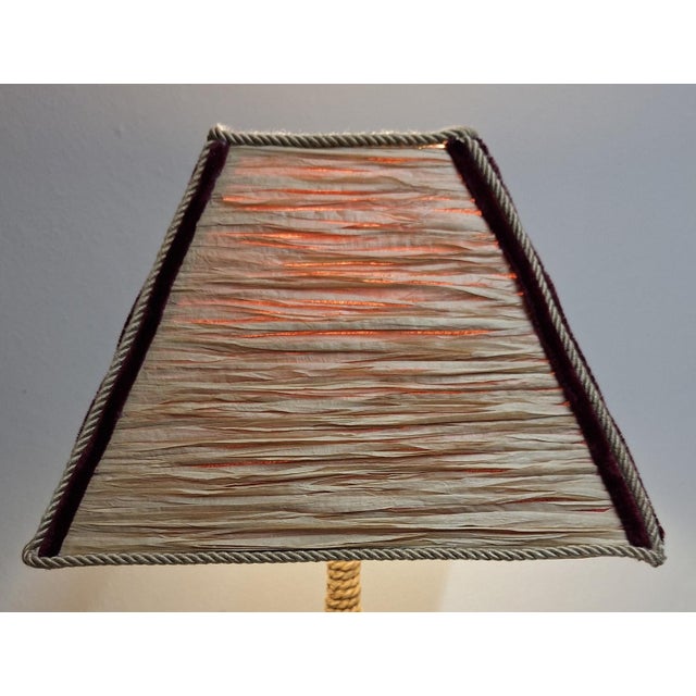 Textile Vintage Rope Table Lamp with Handmade Raffia Shade from Lamplove, 1980s For Sale - Image 7 of 11