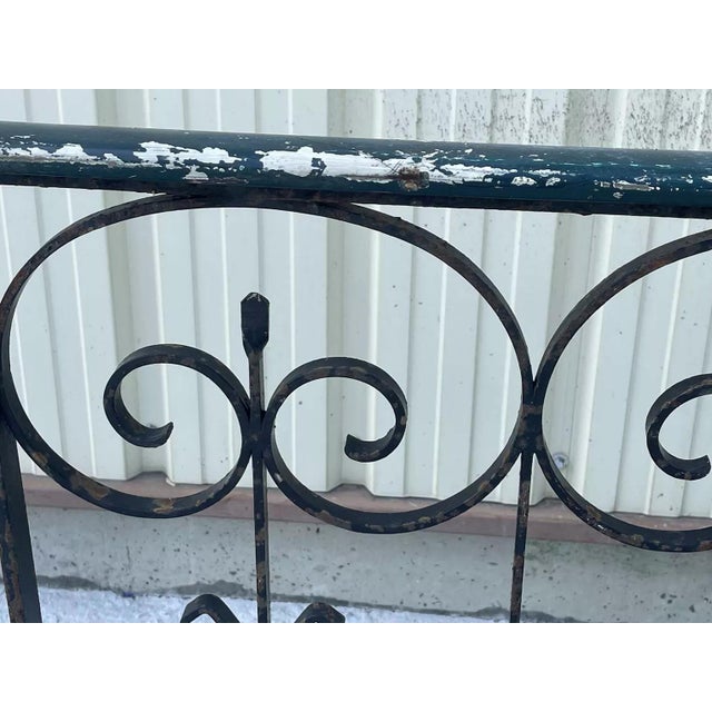 Wrought Iron Garden Gate and Railing, 1950s For Sale - Image 7 of 9