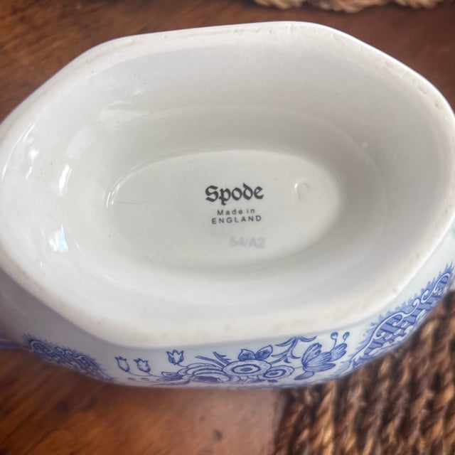 Victorian Spode Festival Blue Gravy Boat For Sale - Image 3 of 3