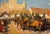 Hungarian Crowd Waving at Ww2 German Wehrmacht Cavalry Entering Town- 1930s Oil Painting For Sale - Image 4 of 13