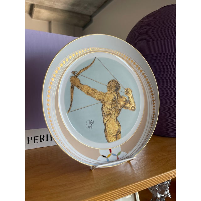 Salvador Dalí 1990s Salvador Dali Virgo Gilded Porcelain Limited Edition Art Plate For Sale - Image 4 of 10