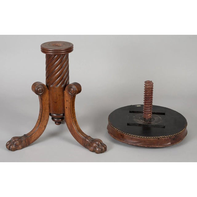 English Antique Regency Revolving Piano Stool For Sale - Image 10 of 13