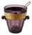 Gold Frieze Amethyst Glass Ice Bucket with Ladle from Walther, 1950s, Set of 2 For Sale