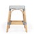 2020s Robias 24.5 in. Seat Height Rectangular Rattan Backless Counter Stool with Footrest, White/Navy Dot / Natural Rattan Frame For Sale - Image 5 of 9