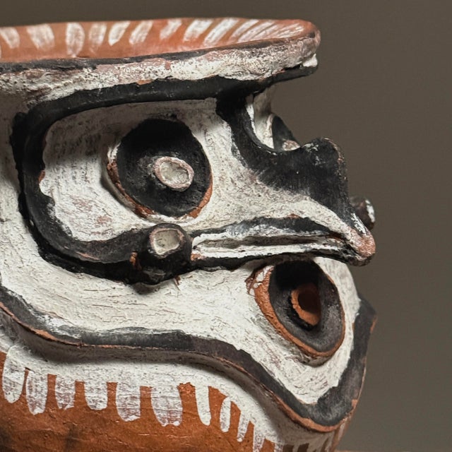 Vintage Folk Art Anthropomorphic Papa New Guinea Chambri Wood Fired Clay Damarau For Sale - Image 9 of 9