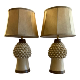 1960s Pair of Pine Cone Table Lamps in Style of Ivo De Santis for Gli Etruschi For Sale