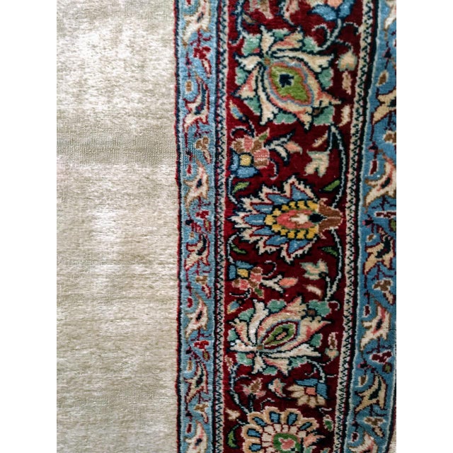 Vintage Persian Khorassan Runner Rug, Hand-Knotted Wool, Open Pattern, Ivory & Burgundy, 4x23 For Sale - Image 12 of 15