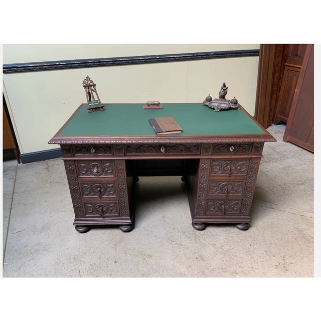 Antique Office Desk, 1880 For Sale - Image 4 of 11