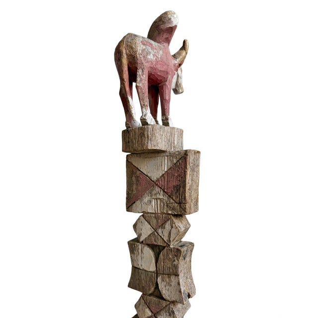 Early 20th Century Antique Old Madagascar Property Post Sculpture For Sale - Image 5 of 9