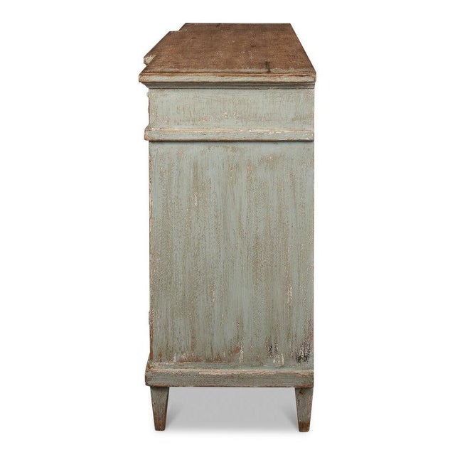 Wood French Country Buffet in Sage Green For Sale - Image 7 of 10