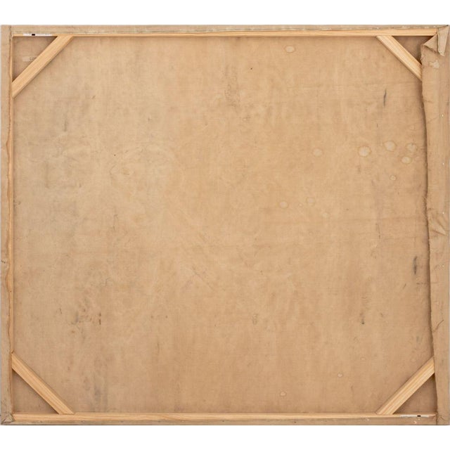 Textile Signed Figural Funeral Scene Oil Impasto on Canvas For Sale - Image 7 of 7