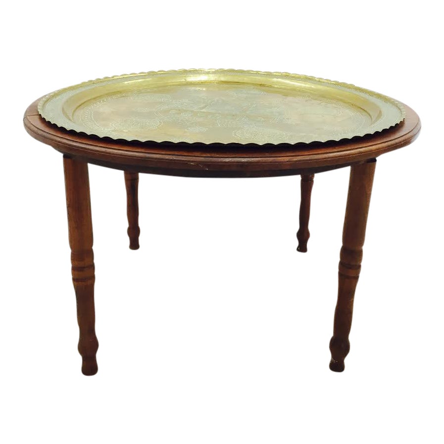 Vintage Brass Tray Top Coffee Table Chairish