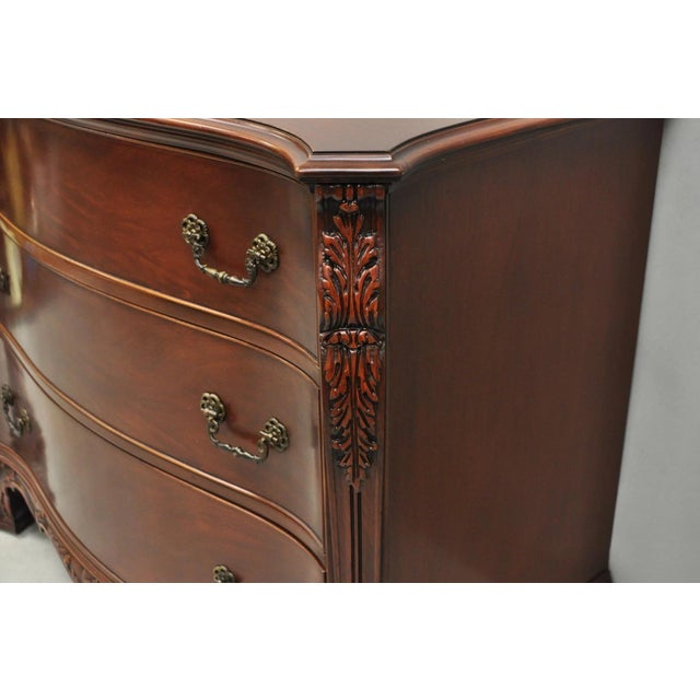 Brown Vintage Georgian Mahogany Bow Front Server Chest Commode Dresser by John Stuart For Sale - Image 8 of 13