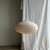Large Vintage Oval Flattened Pink Rattan and Natural Linen Pendant Light, 1980s For Sale - Image 11 of 18