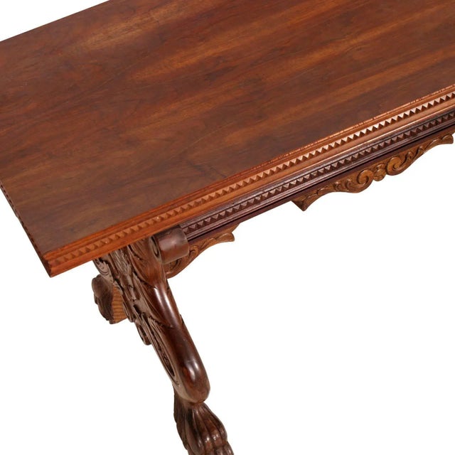 Antique Italian Hand-Carved Walnut Table For Sale - Image 6 of 8