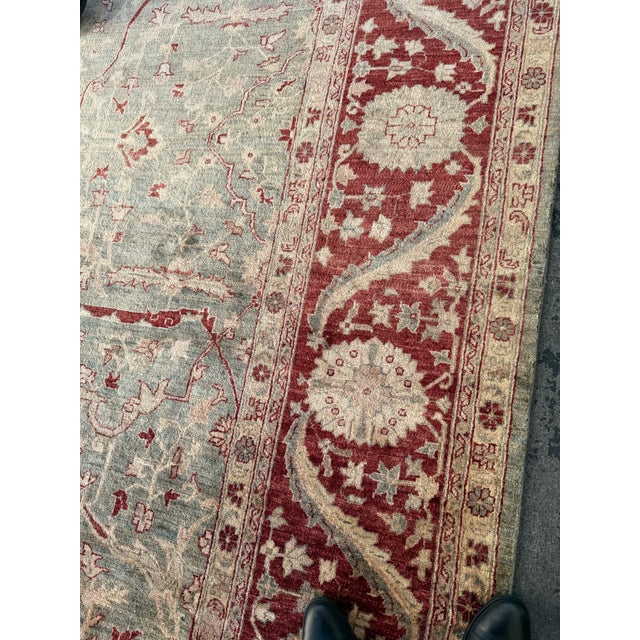 8ft 11in × 12ft2in Vintage Pakistani Hand-Knotted Wool and Silk Area Rug For Sale - Image 14 of 15
