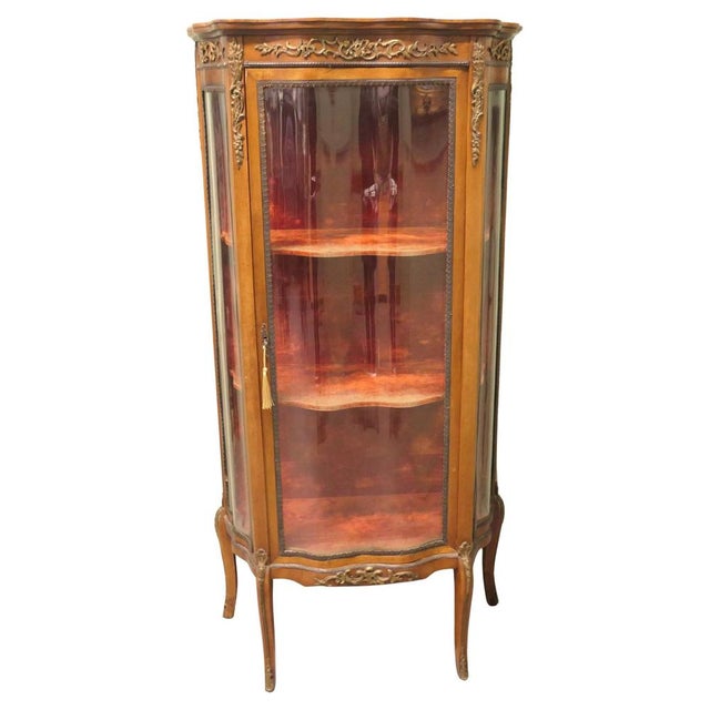French Walnut and Ormolu Mounted Vitrine For Sale - Image 9 of 9