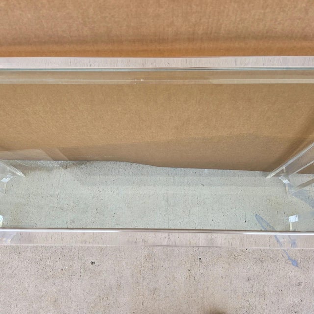 Vintage 1970s Mid-Century Modern Lucite Console Sofa Table For Sale In Miami - Image 6 of 13