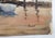 Vintage mid 20th century watercolor on paper painting of boats in harbor on a misty morning. Signed Brunner lower right...