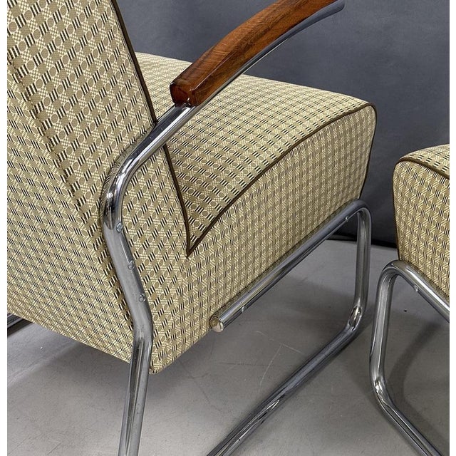 1930s Vintage Bauhaus Chrome Lounge Chairs, 1930s, Set of 2 For Sale - Image 5 of 9