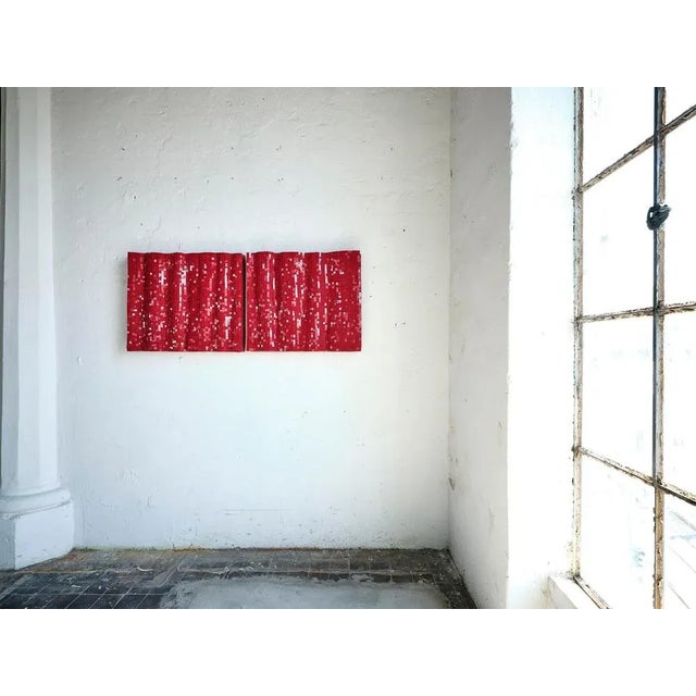 Contemporary Modular Red Glass Mosaic Panels by Davide Medri, Set of 2 For Sale - Image 3 of 6