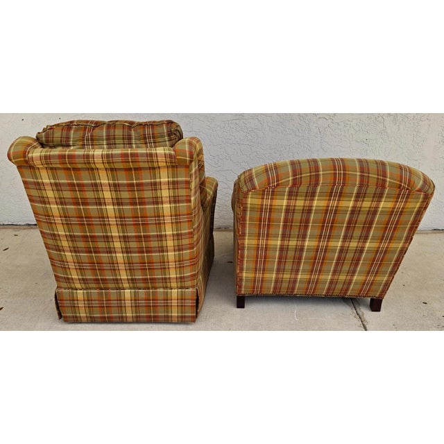Century & Sherrill Matching English Lounge Club Chairs Pair For Sale - Image 9 of 14