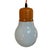 Oversized Bulb Lamp in Milk Glass with Ceiling Canopy and Wiring For Sale - Image 3 of 8