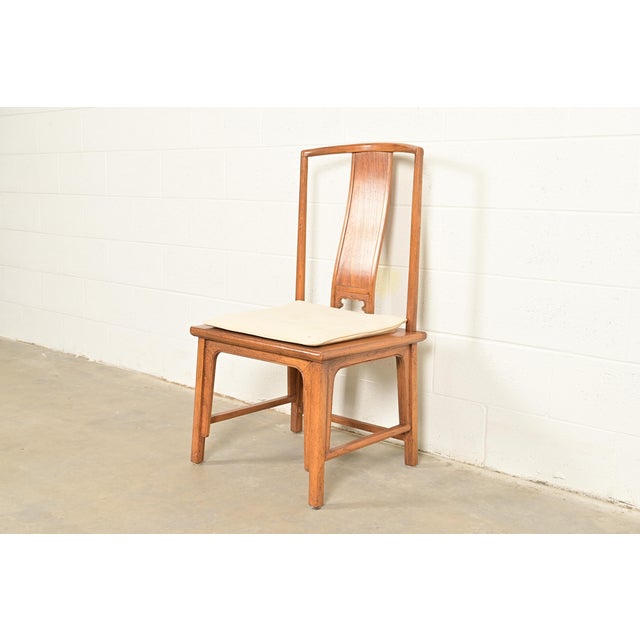 Mid-Century Modern Michael Taylor for Baker Furniture Far East Collection Carved Walnut Side Chair, 1960s For Sale - Image 3 of 12